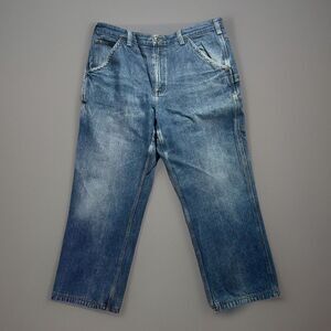 Duluth Trading  Carpenter Denim Jeans Men’s Cargo -8 pocket Size 38 X 30 Inseam